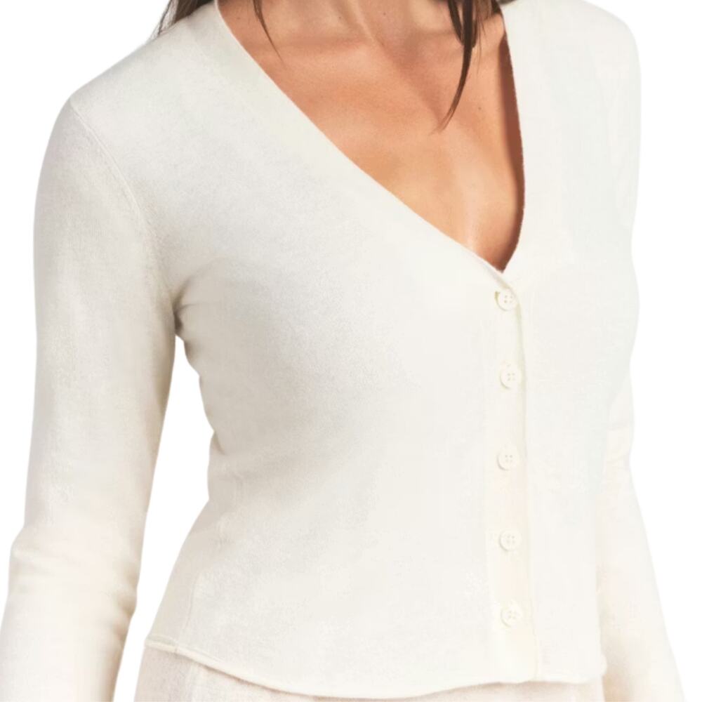 SKIMS Featherweight Cashmere Cardigan Egret XXS NWT $190